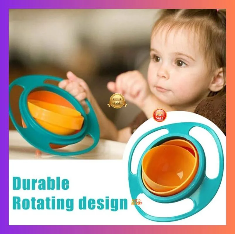 360° Rotating Spill Proof Gyro Bowl for Kids | Anti-Spill Baby Feeding Bowl image 1