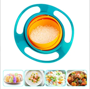 360° Rotating Spill Proof Gyro Bowl for Kids | Anti-Spill Baby Feeding Bowl thumbnail 1