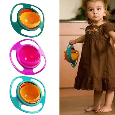 360° Rotating Spill Proof Gyro Bowl for Kids | Anti-Spill Baby Feeding Bowl thumbnail 3