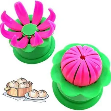  Momos Maker Lotus Shape Mold | Dumpling Press Tool | Plastic Steamed Bun Shaper for Momos, Modak & Dumplings thumbnail 1