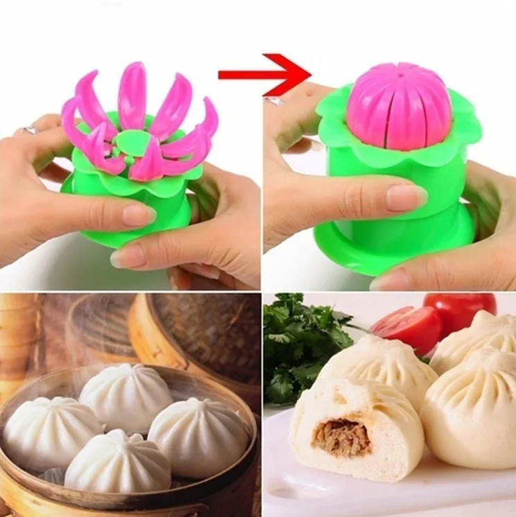  Momos Maker Lotus Shape Mold | Dumpling Press Tool | Plastic Steamed Bun Shaper for Momos, Modak & Dumplings image 3