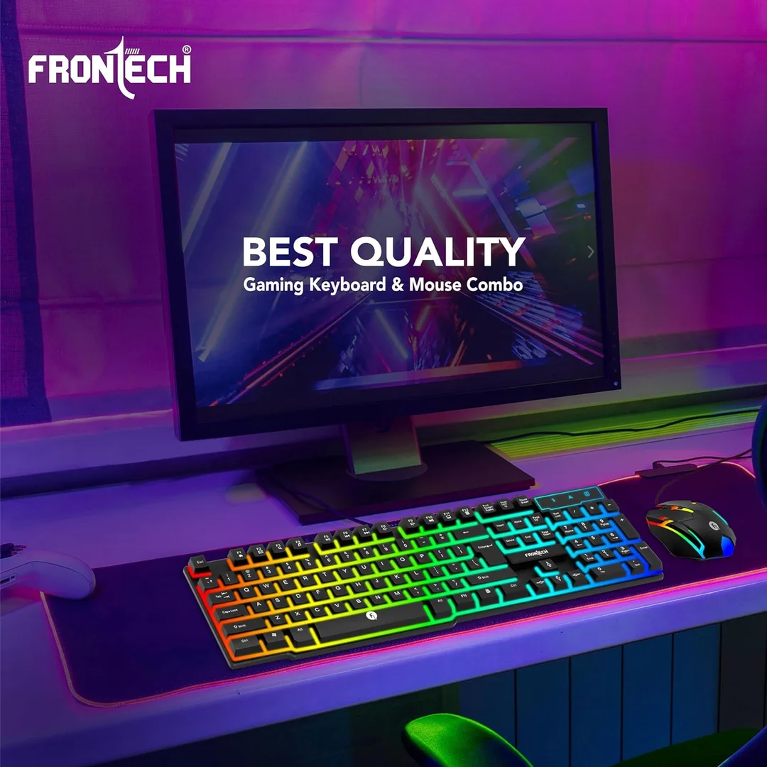 FRONTECH KB-0038 Dragon Warrior 4-in-1 Gaming Combo | RGB Backlit Keyboard, 1000 DPI Mouse, Mousepad & 40mm Headset for PC & Laptop image 4