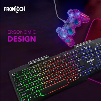FRONTECH KB-0038 Dragon Warrior 4-in-1 Gaming Combo | RGB Backlit Keyboard, 1000 DPI Mouse, Mousepad & 40mm Headset for PC & Laptop thumbnail 7