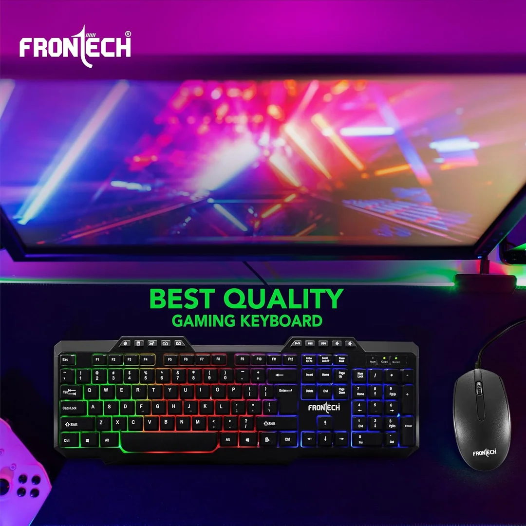 FRONTECH KB-0038 Dragon Warrior 4-in-1 Gaming Combo | RGB Backlit Keyboard, 1000 DPI Mouse, Mousepad & 40mm Headset for PC & Laptop image 9