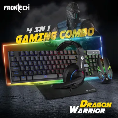 FRONTECH KB-0038 Dragon Warrior 4-in-1 Gaming Combo | RGB Backlit Keyboard, 1000 DPI Mouse, Mousepad & 40mm Headset for PC & Laptop thumbnail 9