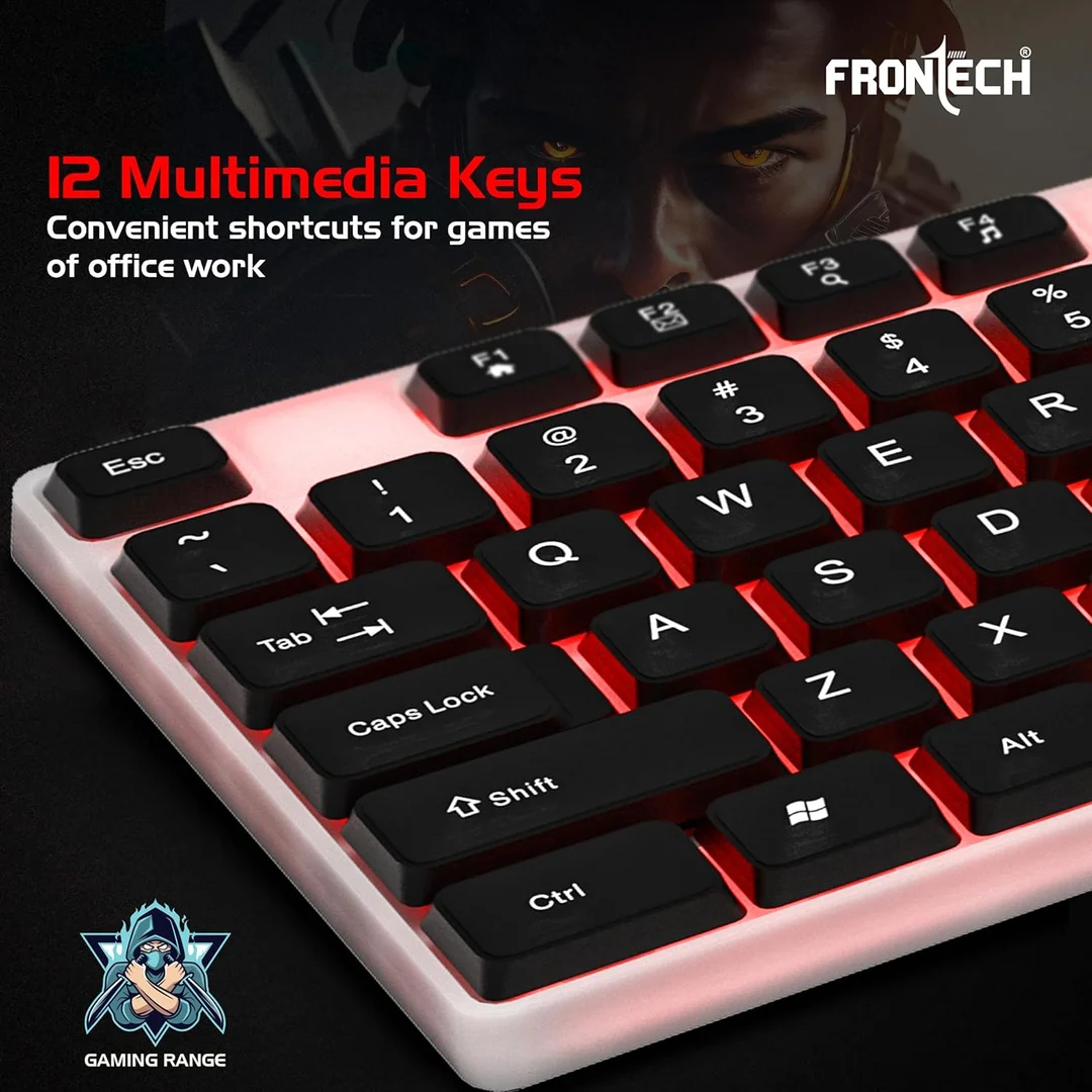 FRONTECH KB-0038 Dragon Warrior 4-in-1 Gaming Combo | RGB Backlit Keyboard, 1000 DPI Mouse, Mousepad & 40mm Headset for PC & Laptop image 12
