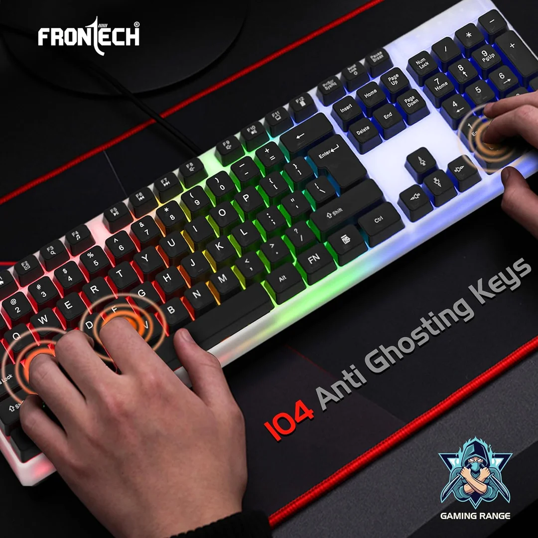 FRONTECH KB-0038 Dragon Warrior 4-in-1 Gaming Combo | RGB Backlit Keyboard, 1000 DPI Mouse, Mousepad & 40mm Headset for PC & Laptop image 15