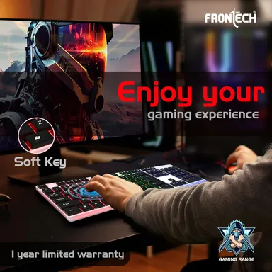 FRONTECH KB-0038 Dragon Warrior 4-in-1 Gaming Combo | RGB Backlit Keyboard, 1000 DPI Mouse, Mousepad & 40mm Headset for PC & Laptop thumbnail 15