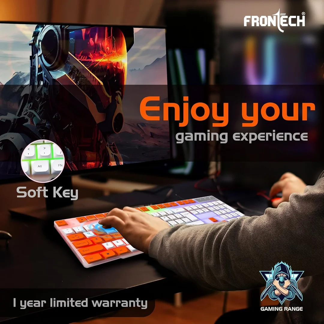 FRONTECH KB-0038 Dragon Warrior 4-in-1 Gaming Combo | RGB Backlit Keyboard, 1000 DPI Mouse, Mousepad & 40mm Headset for PC & Laptop image 26