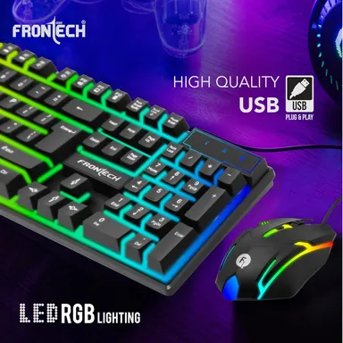 FRONTECH KB-0038 Dragon Warrior 4-in-1 Gaming Combo | RGB Backlit Keyboard, 1000 DPI Mouse, Mousepad & 40mm Headset for PC & Laptop thumbnail 40