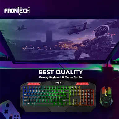 FRONTECH KB-0038 Dragon Warrior 4-in-1 Gaming Combo | RGB Backlit Keyboard, 1000 DPI Mouse, Mousepad & 40mm Headset for PC & Laptop thumbnail 42