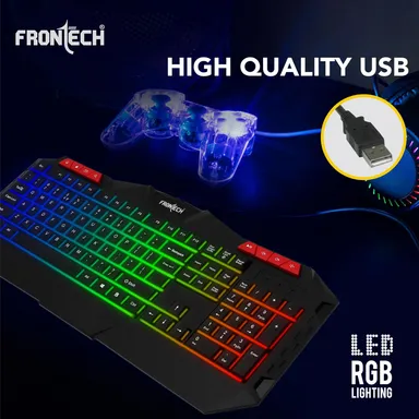 FRONTECH KB-0038 Dragon Warrior 4-in-1 Gaming Combo | RGB Backlit Keyboard, 1000 DPI Mouse, Mousepad & 40mm Headset for PC & Laptop thumbnail 45