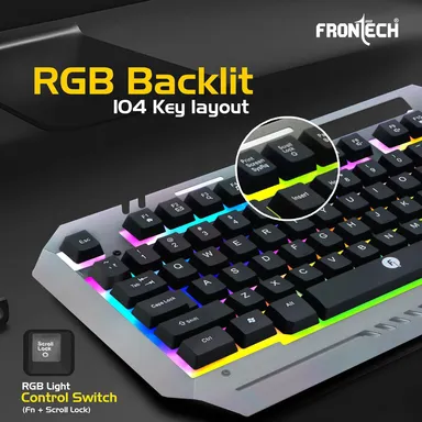 FRONTECH KB-0038 Dragon Warrior 4-in-1 Gaming Combo | RGB Backlit Keyboard, 1000 DPI Mouse, Mousepad & 40mm Headset for PC & Laptop thumbnail 50