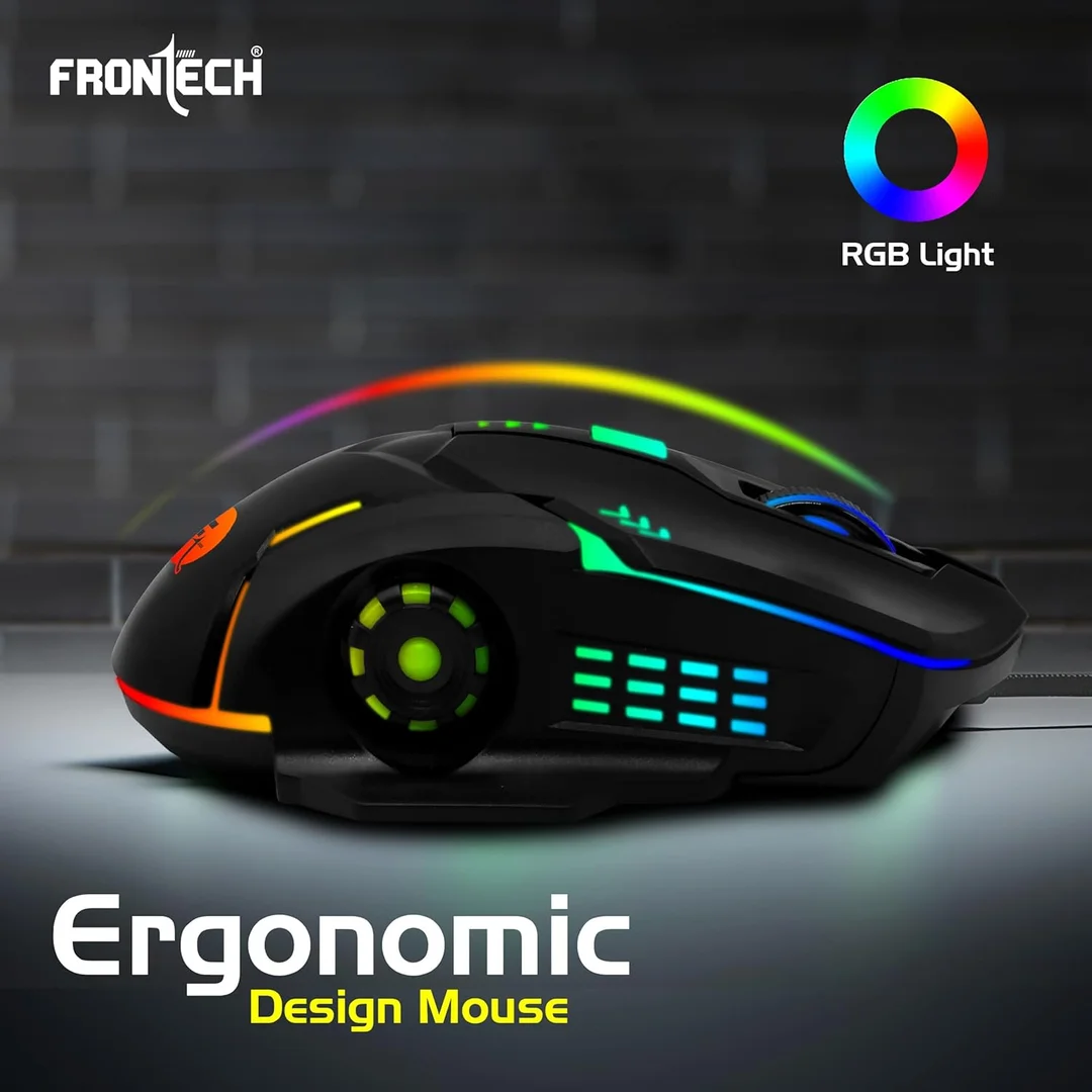 FRONTECH KB-0038 Dragon Warrior 4-in-1 Gaming Combo | RGB Backlit Keyboard, 1000 DPI Mouse, Mousepad & 40mm Headset for PC & Laptop image 53