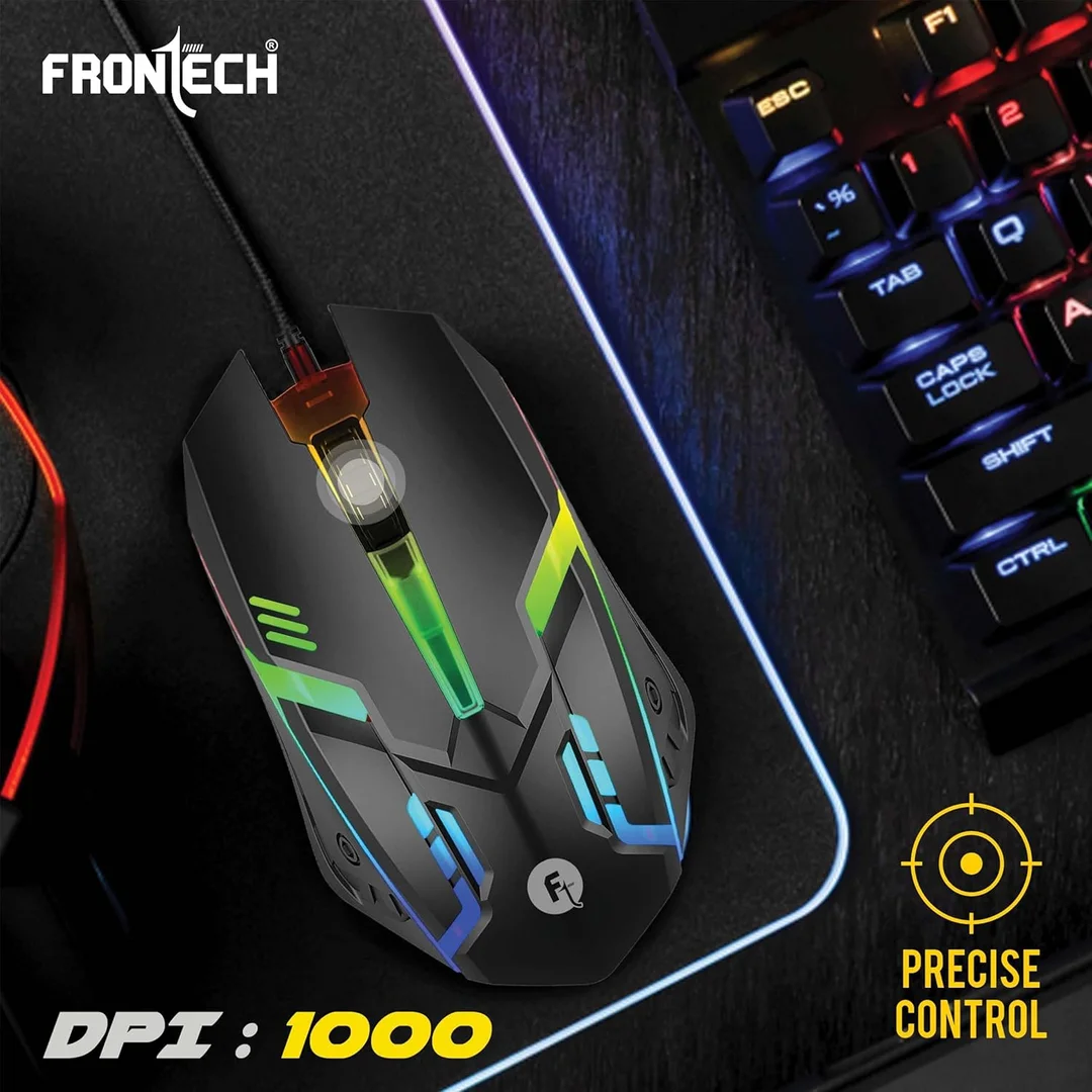 FRONTECH KB-0038 Dragon Warrior 4-in-1 Gaming Combo | RGB Backlit Keyboard, 1000 DPI Mouse, Mousepad & 40mm Headset for PC & Laptop image 56