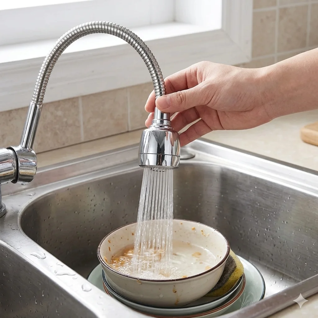 Kitchen Sink Tap 360° Rotating Faucet Sprayer Attachment Water Saving Aerator Filter Nozzle for Kitchen Sink and Basin Faucet image 4