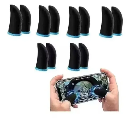 ProTap™ 5 Pair Elite Gaming Finger Sleeves (10 pcs) Anti Slip Sweat Proof High Sensitivity Mobile Gaming Thumb Sleeves for BGMI PUBG Free Fire COD Mobile Improved Grip Ultra Smooth Touch Neon Green Edition image 2
