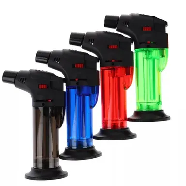 Jet Flame Refillable Gas Lighter for Kitchen BBQ Candle Bonfire Windproof Pocket Butane Torch Lighter Multi Purpose Easy Ignition Safety Lock Multicolor Pack of 1 for Home Outdoor Cooking Grill Use thumbnail 1