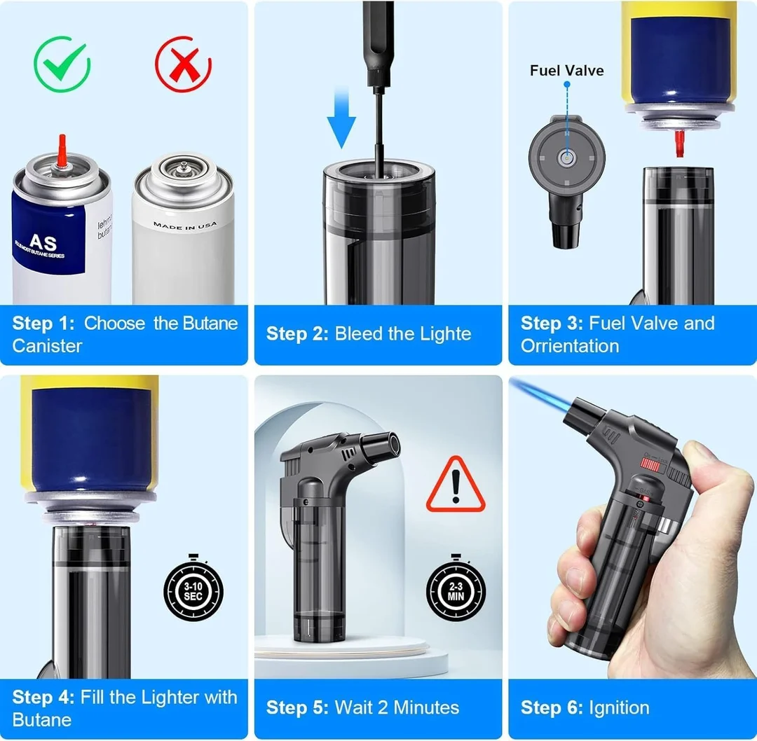 Jet Flame Refillable Gas Lighter for Kitchen BBQ Candle Bonfire Windproof Pocket Butane Torch Lighter Multi Purpose Easy Ignition Safety Lock Multicolor Pack of 1 for Home Outdoor Cooking Grill Use image 7