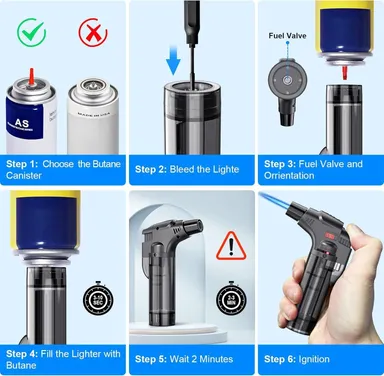 Jet Flame Refillable Gas Lighter for Kitchen BBQ Candle Bonfire Windproof Pocket Butane Torch Lighter Multi Purpose Easy Ignition Safety Lock Multicolor Pack of 1 for Home Outdoor Cooking Grill Use thumbnail 6