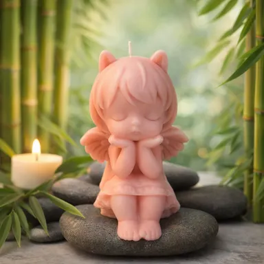 Frendora Pack of 2 Cute Angel Shape Jasmine Scented Candles for Home Decor & Gifting | Decorative Fragrance Candles Online in India thumbnail 3