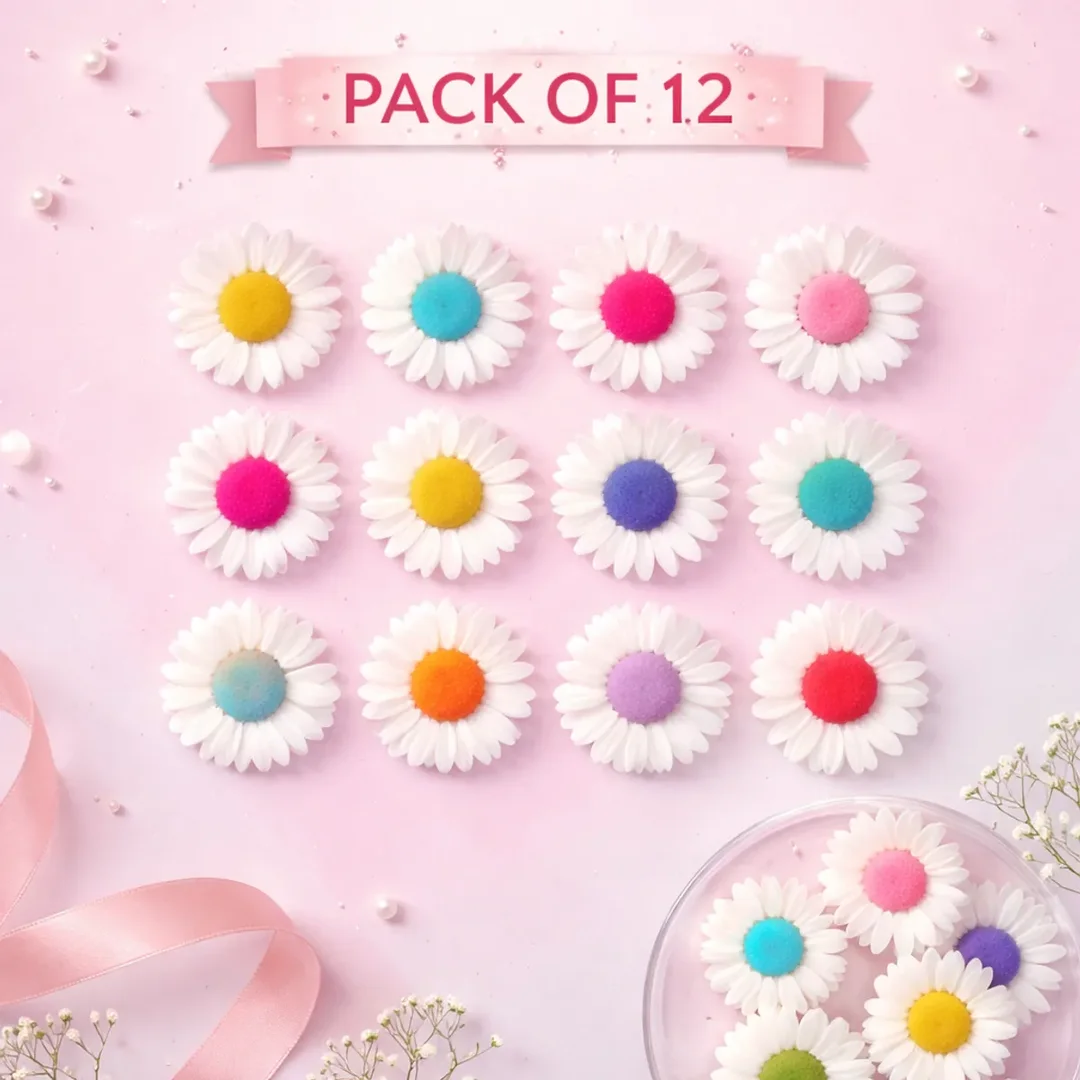Frendora Pack of 12 Premium Floating Daisy Flower Candles for Home Decor, Wedding Decoration, Party Table Centerpiece & Festive Ambience Lighting image 2