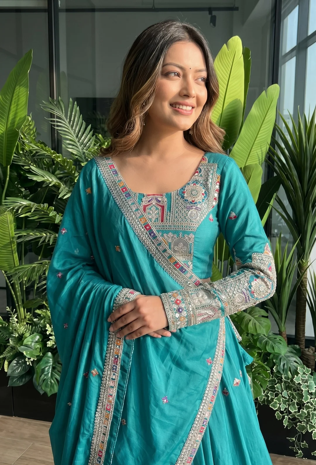 Designer Lehenga Choli for Women Latest Ethnic Collection Tele Blus Free Size image 3