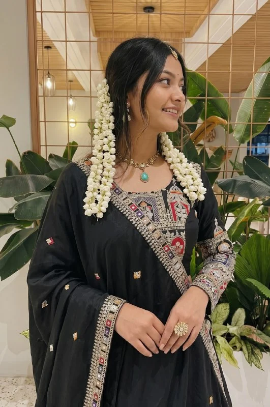 Designer Lehenga Choli for Women – Latest Ethnic Collection Black image 3