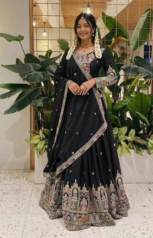 Designer Lehenga Choli for Women – Latest Ethnic Collection Black image 1