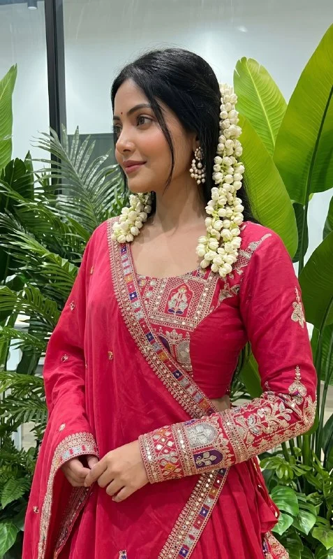 Designer Lehenga Choli for Women – Latest Ethnic Collection Red image 3