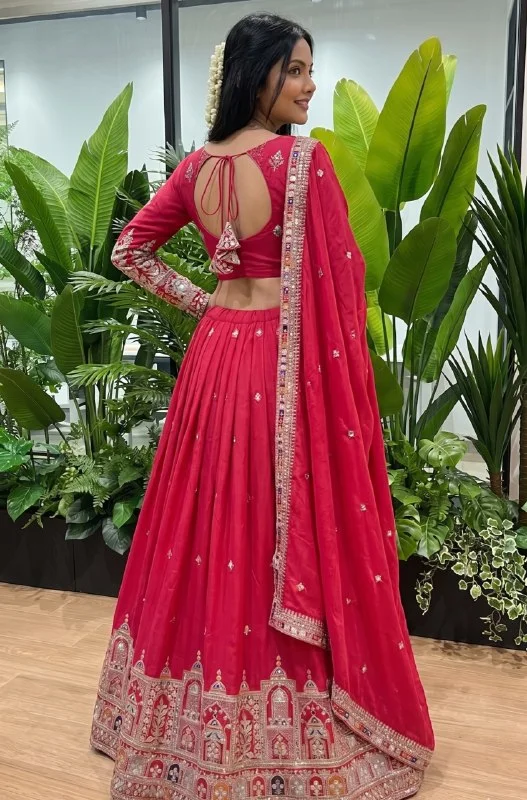 Designer Lehenga Choli for Women – Latest Ethnic Collection Red image 1