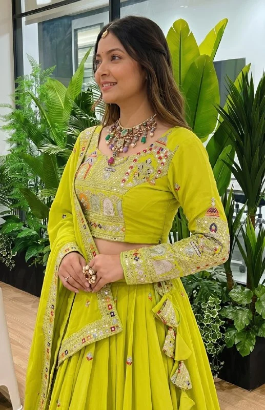 Designer Lehenga Choli for Women – Latest Ethnic Collection Yellow image 2