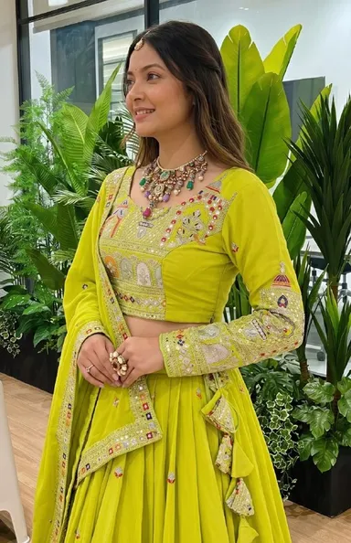 Designer Lehenga Choli for Women – Latest Ethnic Collection Yellow thumbnail 1