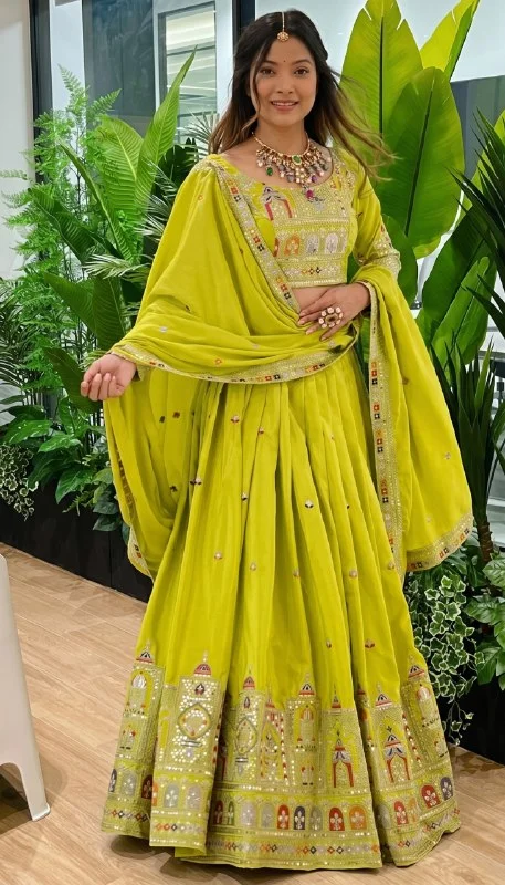 Designer Lehenga Choli for Women – Latest Ethnic Collection Yellow image 1