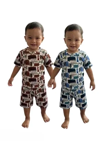Baby Boys Cotton Printed T-Shirt & Shorts Co-Ord Set Combo Pack – Soft Breathable Half Sleeve Summer Wear Kids Night Suit Lounge Set for Toddlers Multi Colour Outfit Multi Colour 2-3 Y image 1
