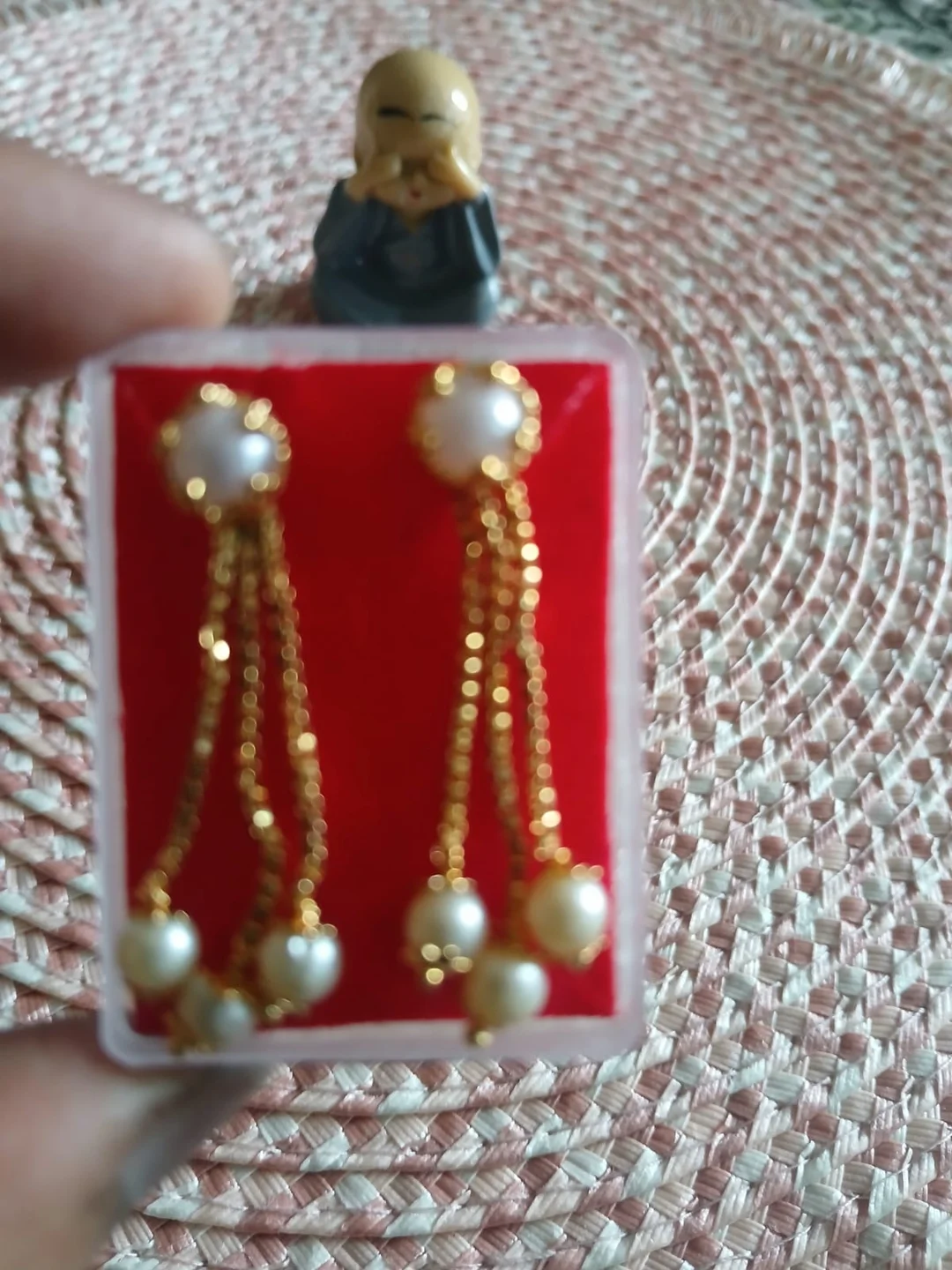 Women’s Gold Plated Pearl Tassel Drop Earrings   Elegant Long Chain Dangler Earrings for Wedding Party Festive Traditional Ethnic Jewellery Gift for Girls & Women image 4