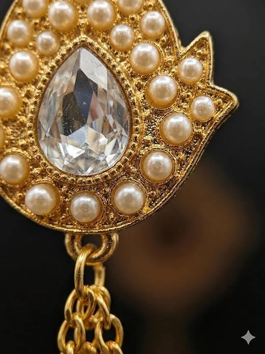 Gold Plated - Traditional Jhumka Earrings for Women | Antique Temple Design Long Dangler Earrings image 5
