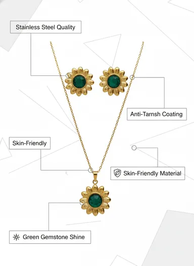 Gold Plated Pearl Pendant Set with Earrings, Anti-Tarnish, Skin-Friendly, Lightweight Designer Jewellery for Women thumbnail 2