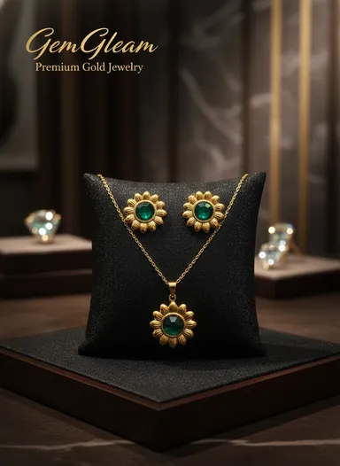 Gold Plated Pearl Pendant Set with Earrings, Anti-Tarnish, Skin-Friendly, Lightweight Designer Jewellery for Women thumbnail 3