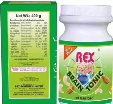 Rex Brain Tonic 400g | Ayurvedic Memory & Focus Support Syrup thumbnail 1