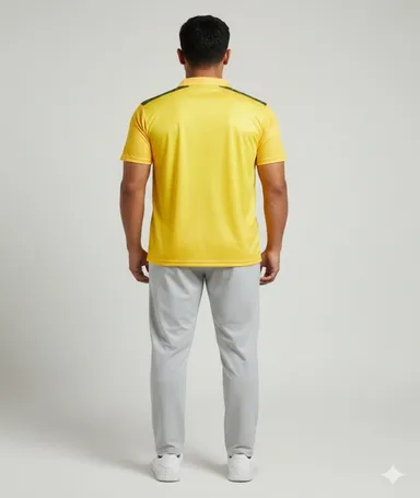 Men Chennai Super Kings CSK IPL Cricket Jersey T-Shirt Yellow Sports Fan Edition Half Sleeve Polyester Match Supporter Tee for Men Yellow S thumbnail 1