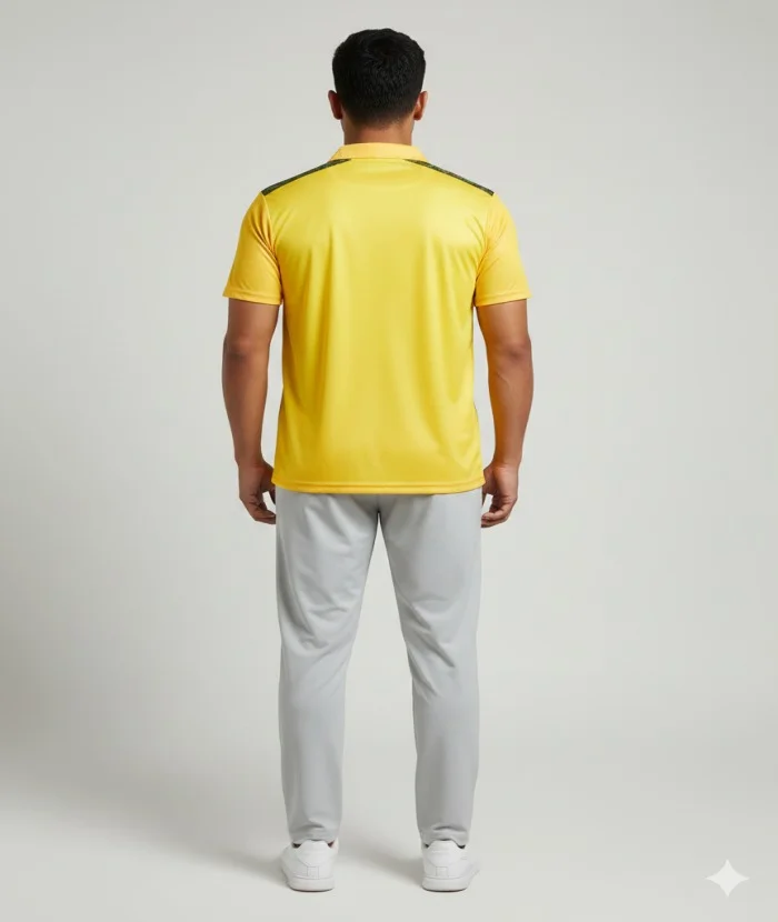 Men Chennai Super Kings CSK IPL Cricket Jersey T-Shirt Yellow Sports Fan Edition Half Sleeve Polyester Match Supporter Tee for Men Yellow XL image 2