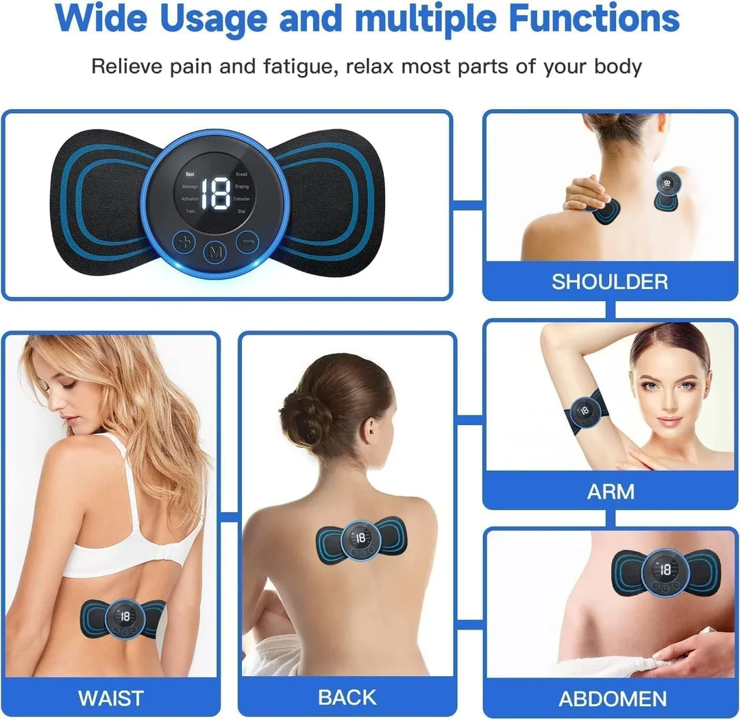 Electric Body Massager Pad for Muscle Relaxation | Portable EMS Massager for Arms, Legs & Back image 7
