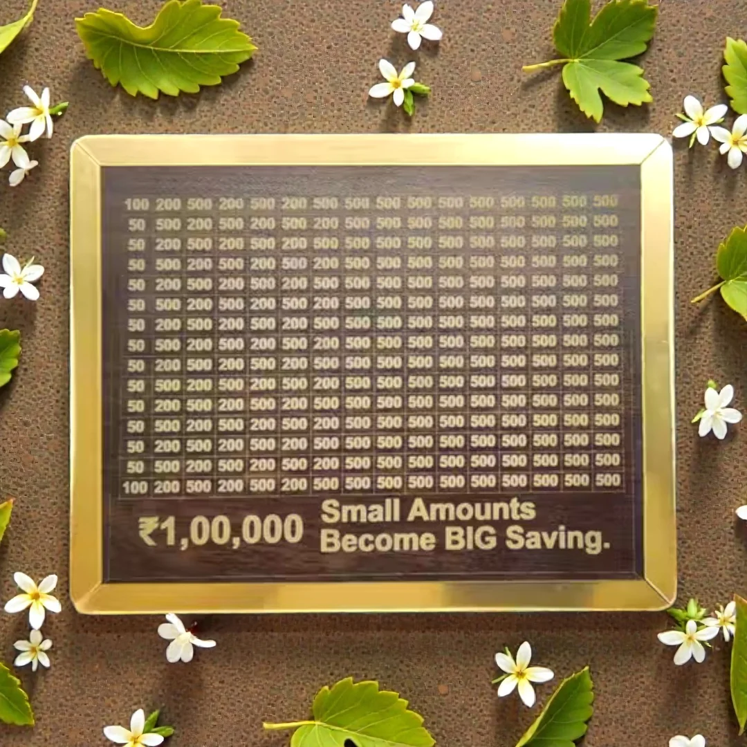 Kuber Lakshmi Ganesh Wooden Money Bank with Vastu Yantra 100000 Lakh| Golden Saving Box for Home & Office image 2
