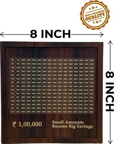 Kuber Lakshmi Ganesh Wooden Money Bank with Vastu Yantra 100000 Lakh| Golden Saving Box for Home & Office thumbnail 3