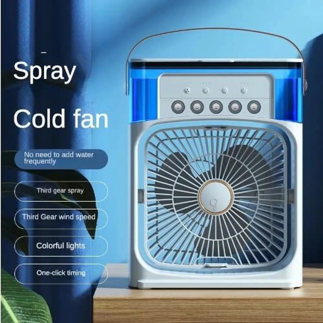 Spray Cold Fan with 3-Speed Mist, LED Lights & Type-C USB Charging | Personal Air Cooler Fan for Home, Office & Travel image 3