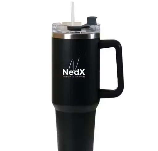 NedX 1200ml Stainless Steel Insulated Tumbler with Lid & Straw | Hot & Cold Travel Coffee Mug | Leak-Proof Large 40oz Vacuum Cup for Office, Home & Car (Black) image 4