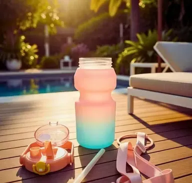 1200ml Gym & Travel Water Bottle with Lock Lid & Straw | BPA Free Leakproof Hydration Bottle thumbnail 1
