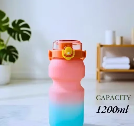 1200ml Gym & Travel Water Bottle with Lock Lid & Straw | BPA Free Leakproof Hydration Bottle image 3
