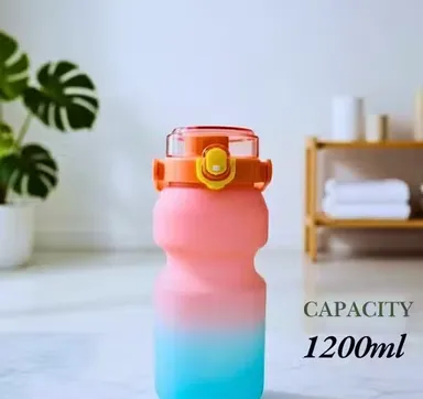 1200ml Gym & Travel Water Bottle with Lock Lid & Straw | BPA Free Leakproof Hydration Bottle thumbnail 2